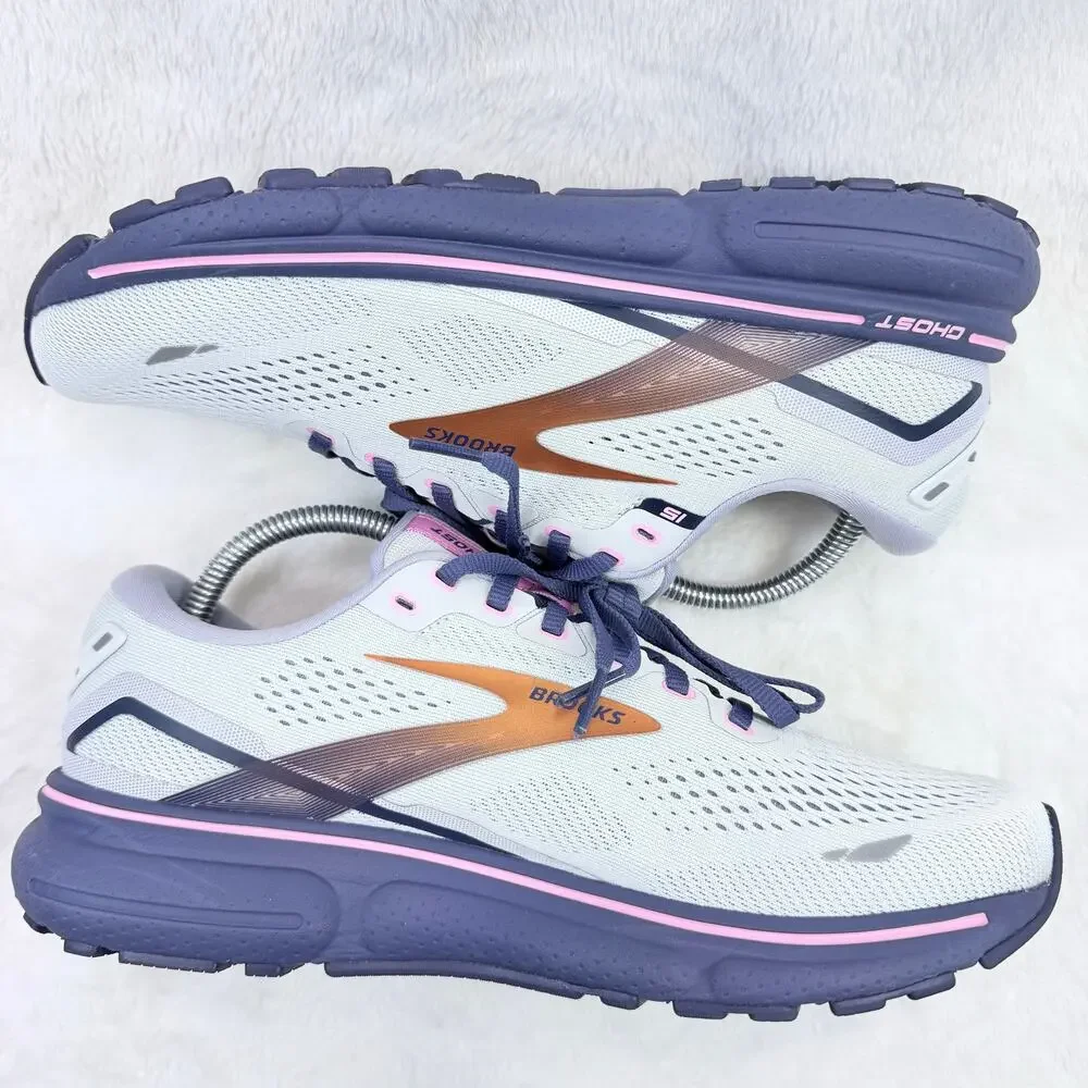 Brooks Ghost 15 Womens Running Shoes Spa Blue Neo Pink Size 10 Athletic Shoe